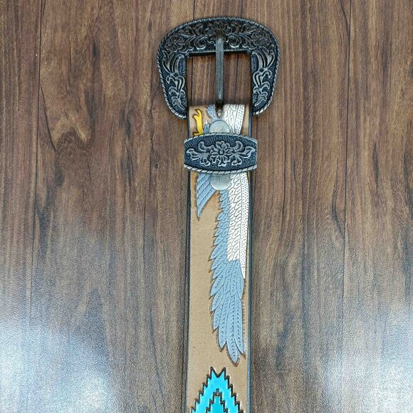 Eagle Hand-Tooled Belt, Premium Western Leather Belt – Embossed Belt for Unisex - Picture 5 of 12